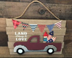 SO PATRIOTIC! SO CUTE! SO FUN! RETRO, RED TRUCK WALL DECOR (PERFECT FOR THE FOURTH OF JULY)