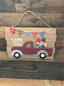 SO PATRIOTIC! SO CUTE! SO FUN! RETRO, RED TRUCK WALL DECOR (PERFECT FOR THE FOURTH OF JULY)