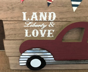 SO PATRIOTIC! SO CUTE! SO FUN! RETRO, RED TRUCK WALL DECOR (PERFECT FOR THE FOURTH OF JULY)