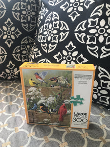 300 EXTRA-LARGE PIECES BIRD-THEMED PUZZLE:   SWEET-SINGIN' SONGBIRDIES SO COLORFUL AND FAMILY-FRIENDLY (MADE IN THE USA!)