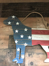 ATTENTION, DOG-LOVERS! CHARMING RED, WHITE, AND BLUE WOODEN DOG "WELCOME" DECOR