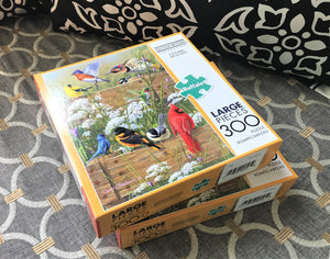 300 EXTRA-LARGE PIECES BIRD-THEMED PUZZLE:   SWEET-SINGIN' SONGBIRDIES SO COLORFUL AND FAMILY-FRIENDLY (MADE IN THE USA!)