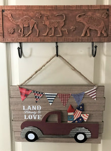 SO PATRIOTIC! SO CUTE! SO FUN! RETRO, RED TRUCK WALL DECOR (PERFECT FOR THE FOURTH OF JULY)