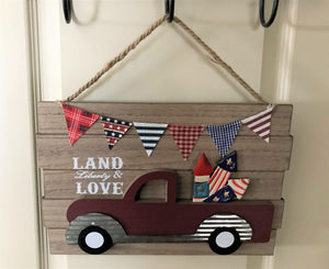 SO PATRIOTIC! SO CUTE! SO FUN! RETRO, RED TRUCK WALL DECOR (PERFECT FOR THE FOURTH OF JULY)