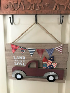 SO PATRIOTIC! SO CUTE! SO FUN! RETRO, RED TRUCK WALL DECOR (PERFECT FOR THE FOURTH OF JULY)