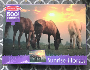 300-PIECE HORSE-THEMED PUZZLE:  BREAKFAST BUFFET WITH THE N E I G H BORS (MADE IN THE USA!)