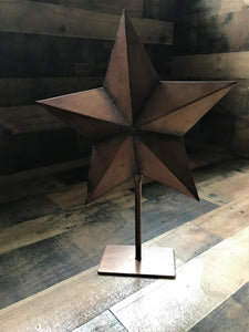 RUSTIC, COPPER STAR-ON-A-STAND TABLETOP DECOR ACCENT (GORGEOUS YEAR-ROUND OR PERFECT FOR THE FOURTH OF JULY OR CHRISTMAS)