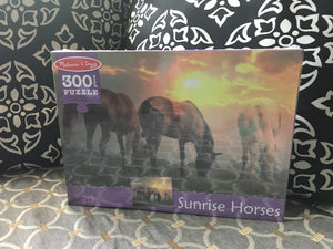 300-PIECE HORSE-THEMED PUZZLE:  BREAKFAST BUFFET WITH THE N E I G H BORS (MADE IN THE USA!)