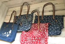 PATRIOTIC CANVAS TOTE-STYLE PURSE:  FOUR DIFFERENT STYLES (BLUE AND WHITE STARS/BLUE BANDANA-PATTERN/RED BANDANA-PATTERN/BLUE NAUTICAL