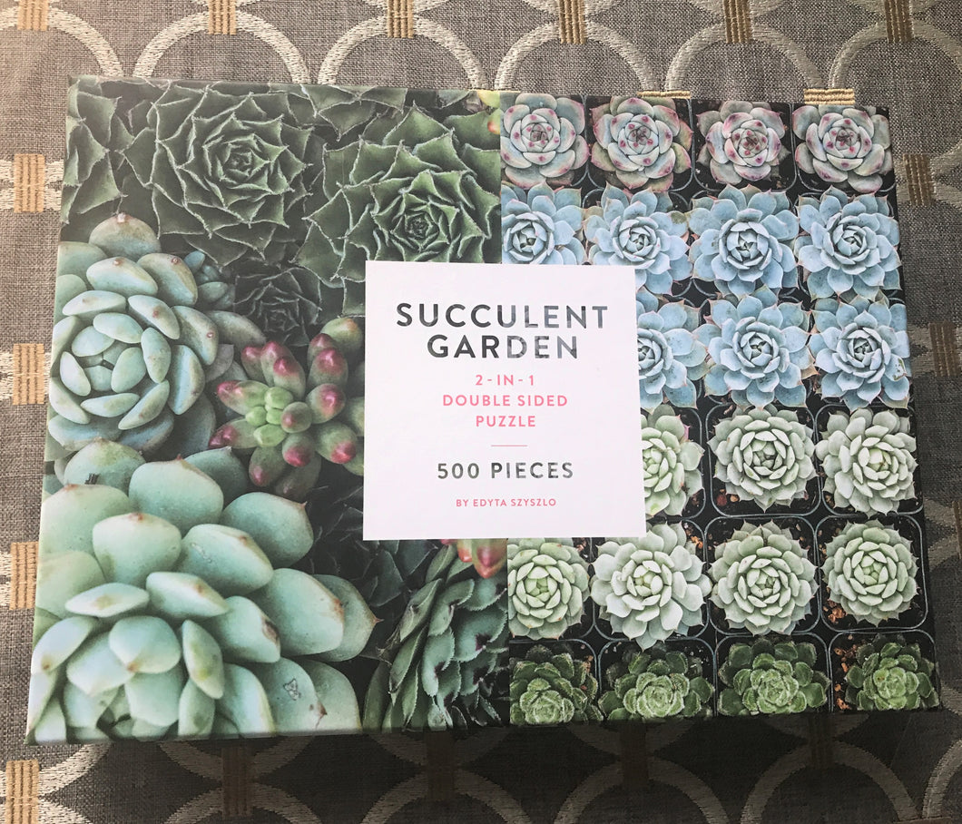 500-PIECE DOUBLE-SIDED, TWO-IN-ONE EXTRA-BEAUTIFUL PUZZLE--SO MANY SUCCULENTS