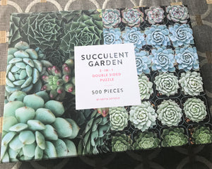 500-PIECE DOUBLE-SIDED, TWO-IN-ONE EXTRA-BEAUTIFUL PUZZLE--SO MANY SUCCULENTS