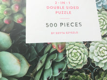 500-PIECE DOUBLE-SIDED, TWO-IN-ONE EXTRA-BEAUTIFUL PUZZLE--SO MANY SUCCULENTS