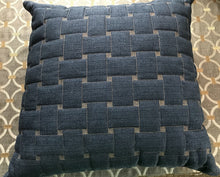 TOP-QUALITY,  B I G  BRUSHED-DENIM, BASKET-WEAVE THROW PILLOW (20" X 20")