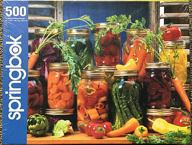 500-PIECE LIKE BEAUTIFUL JEWELS! GORGEOUS CANNED VEGGIES COUNTRY LIFE PUZZLE