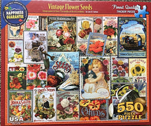 550 THICKER PIECES PRETTY-PRETTY-PRETTY! VINTAGE FLOWER SEEDS COUNTRY LIFE PUZZLE (MADE IN THE USA!)