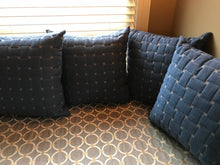 TOP-QUALITY,  B I G  BRUSHED-DENIM, BASKET-WEAVE THROW PILLOW (20" X 20")