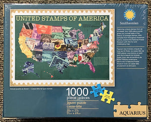 1,000-PIECE GORGEOUS UNITED STAMPS OF AMERICA PUZZLE (BY THE SMITHSONIAN INSTITUTION AND NATIONAL POSTAL MUSEUM!)