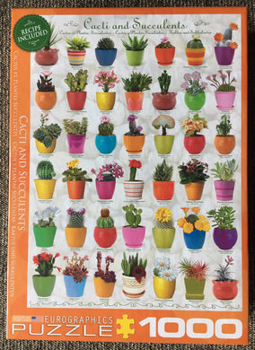 1,000-PIECE GORGEOUS SUCCULENTS AND CACTI NATURE-THEMED PUZZLE (CAREFUL...CACTUS ALERT)--MADE IN THE USA!