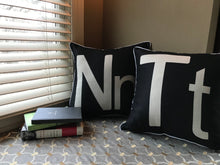 UPPERCASE "T"/LOWERCASE "t" DESIGNER TOP-QUALITY THROW PILLOW (BLACK AND BEIGE AND EXTRA-NICE)