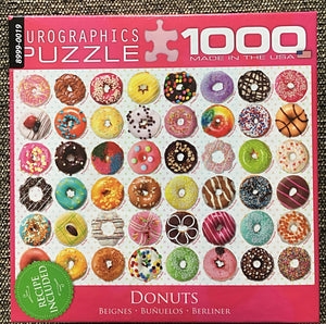 1,000-PIECE DELICIOUS-LOOKING PUZZLE (DID SOMEBODY SAY, "DONUTS?")--MM-MMM! AND MADE IN THE USA!
